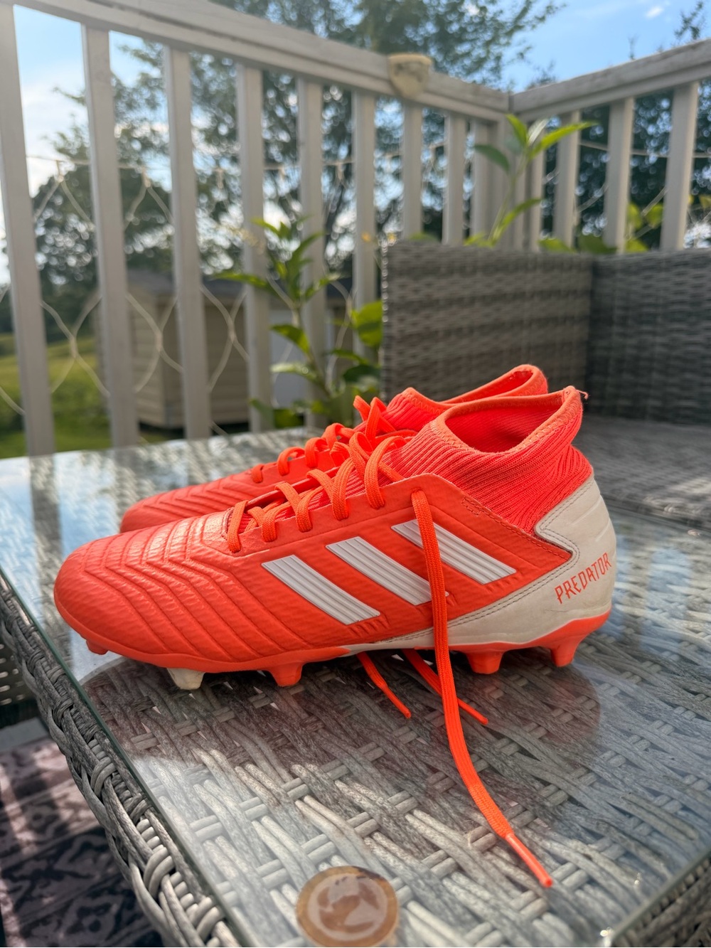 Adidas Predator Soccer Cleats in Hi-Res Coral